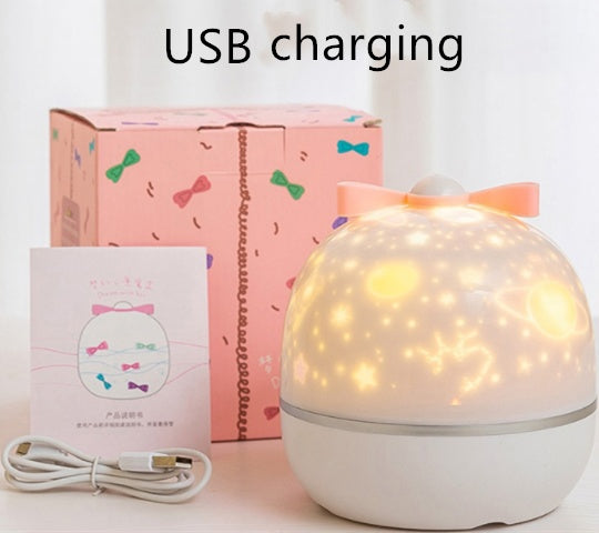 Star Moon Starry Sky Projector LED Night Light for Children Bedroom Decor Remote Control Rotating Baby Flashing Projection Lamp